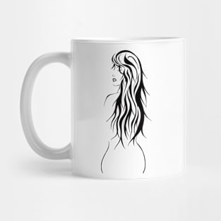 Beautiful woman with long hair Mug